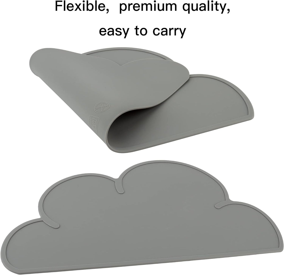 Premium Anti-Slip Waterproof Pet Feeding Mat for Dogs and Cats - Dark Gray Cloud Silicone Pad