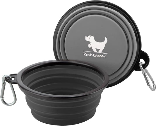 Premium Collapsible Dog Bowls - Set of 2 Durable Portable Water Bowls for Pets