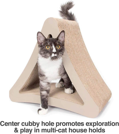 Vertical Cat Scratching Post - 3 Sided Design, 18" x 10.5" x 15.9