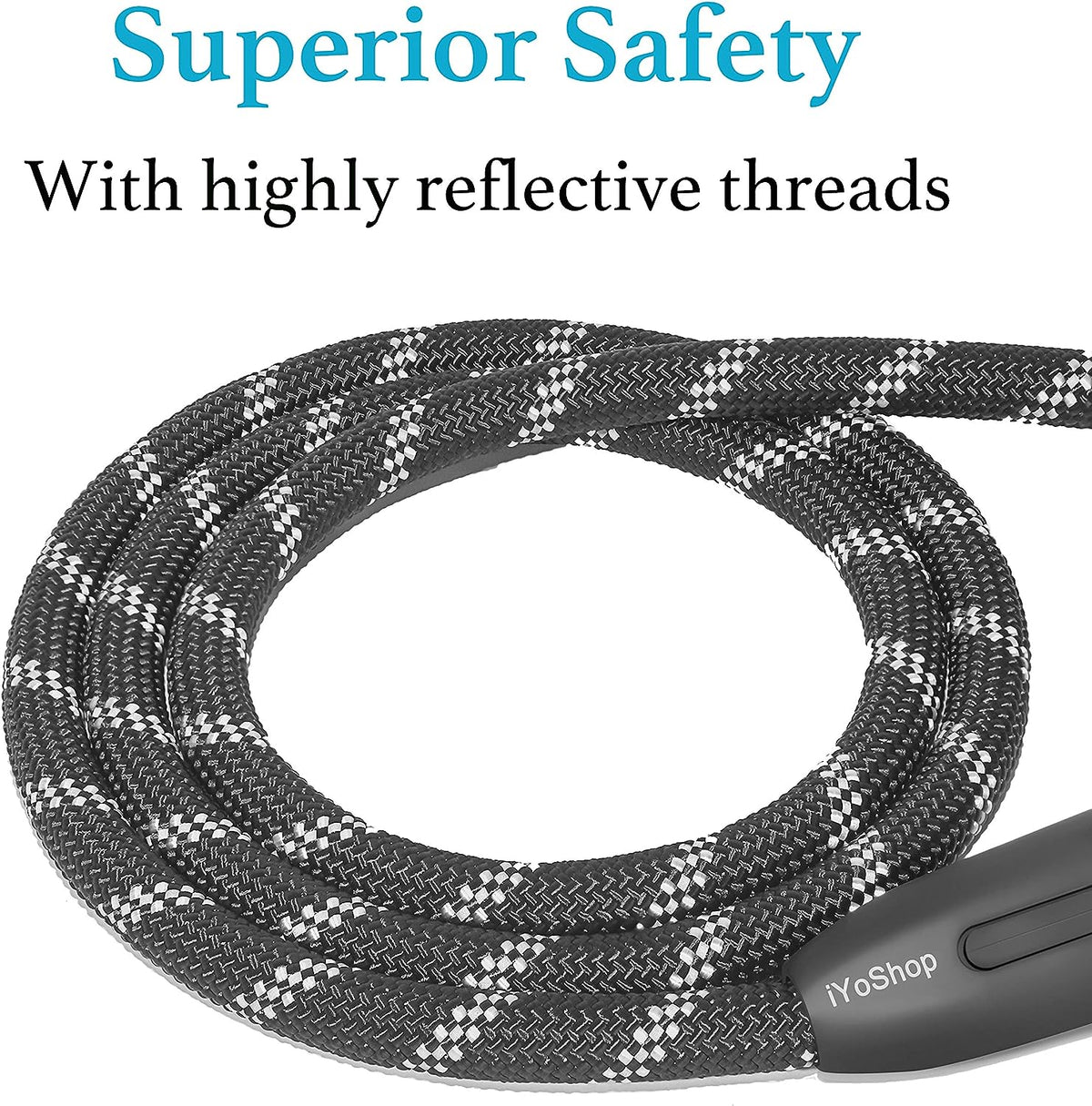 Durable Black Slip Lead Dog Leash, 1/2" x 6 FT