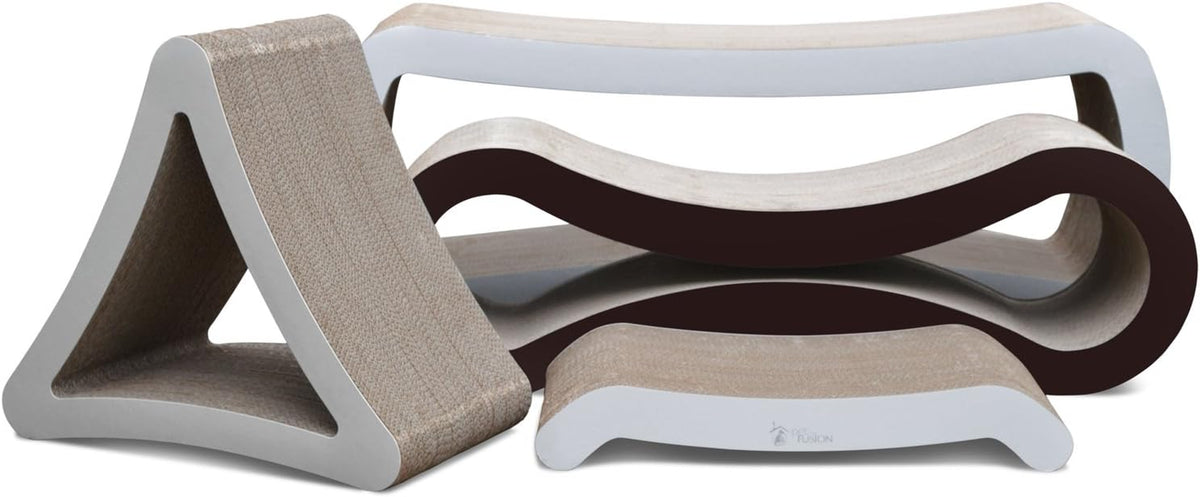 Vertical Cat Scratching Post - 3 Sided Design, 18" x 10.5" x 15.9