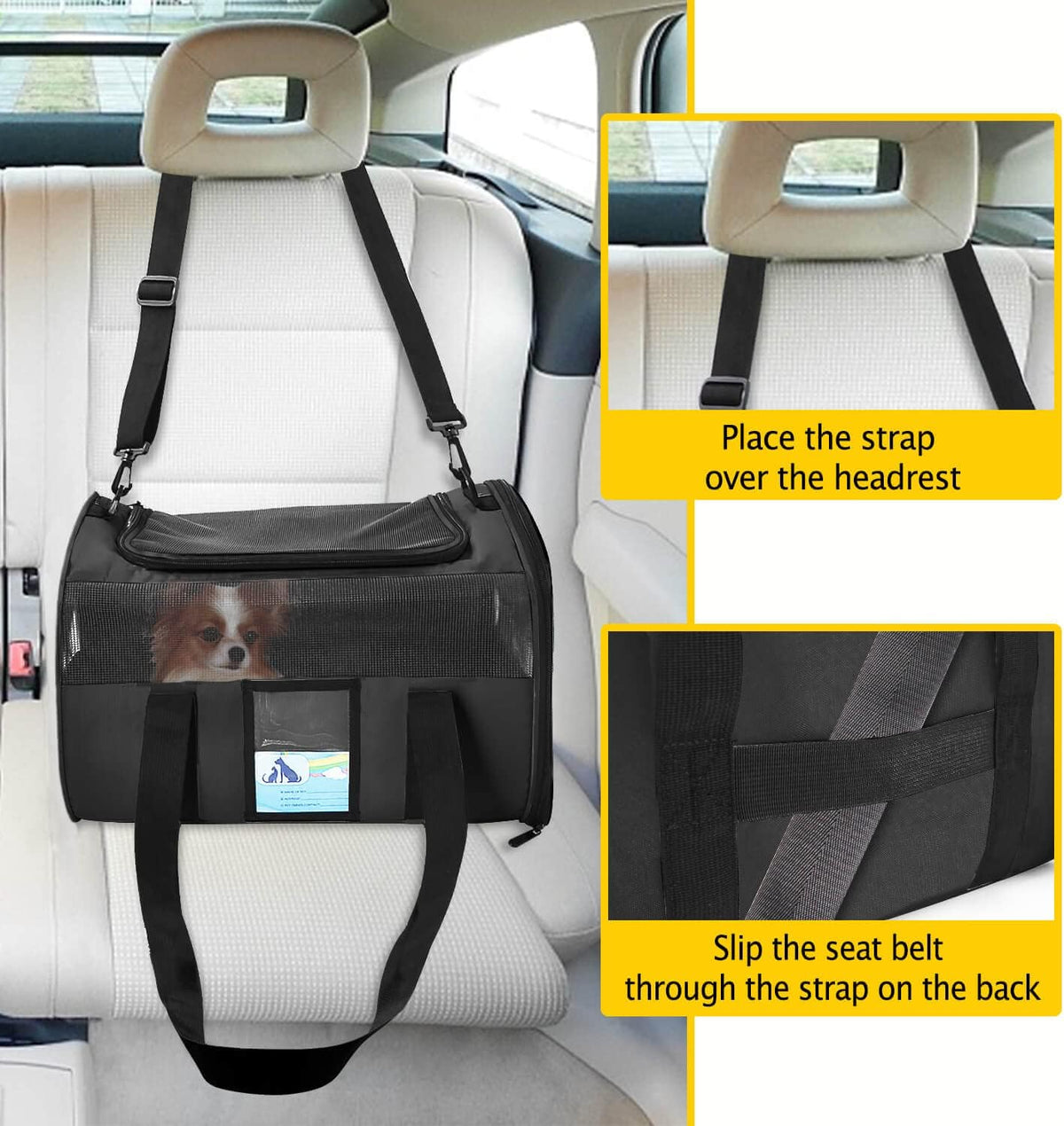 Airline Approved Pet Carrier for Medium and Small Cats and Dogs, Soft TSA Compliant Carrier for Pets Up to 15 lbs, Black
